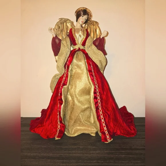 Dillards | Holiday | 8 Tree Topper Angel Red Gold | Poshmark